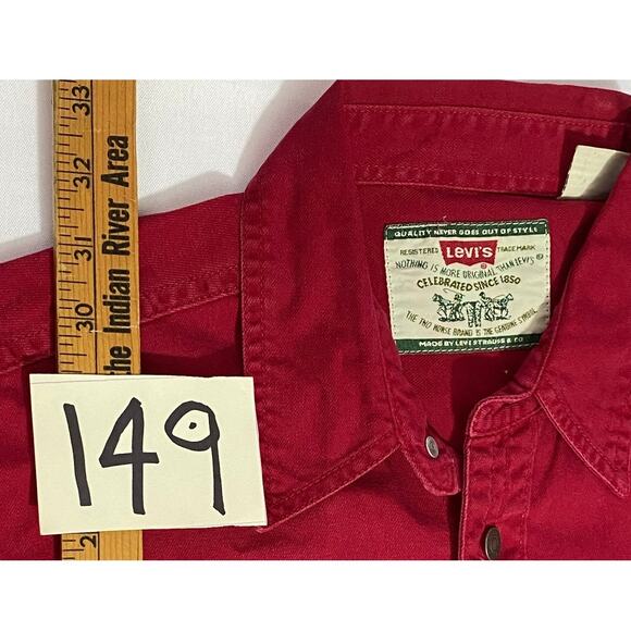 Vintage Levi’s Red Tab Shirt – Men’s Large, Red Button-Up, Long Sleeve, 90s/Y2K - Picture 4 of 11